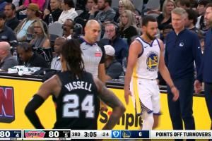 我来防住库里!库里9分钟砍22分 被科尔果断换下休息!